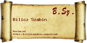 Bilicz Szabin névjegykártya